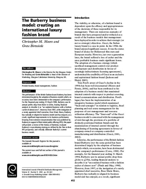 burberry logistics operation pdf|burberry model pdf.